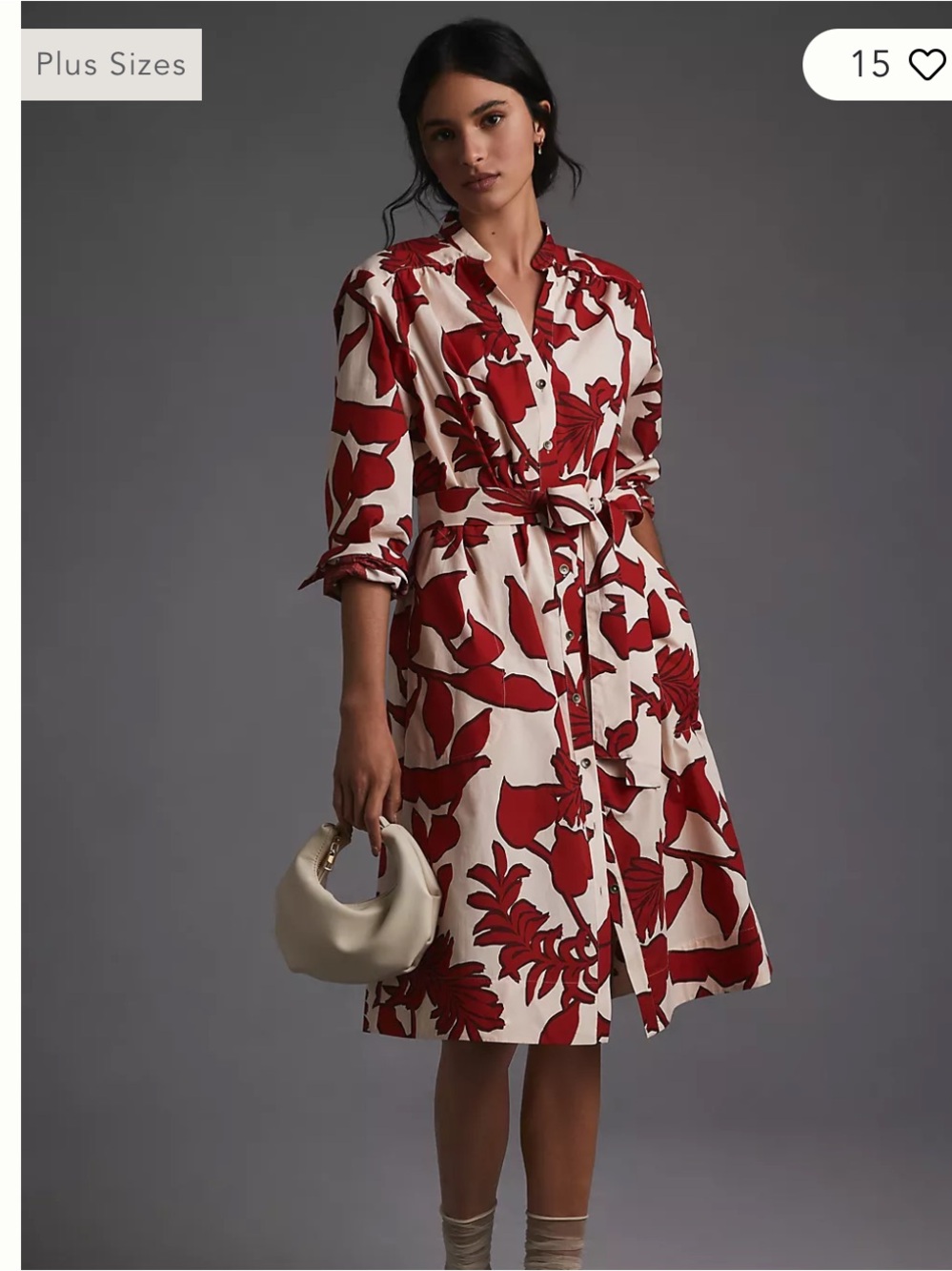 Anthropologie XL printed shirt dress
